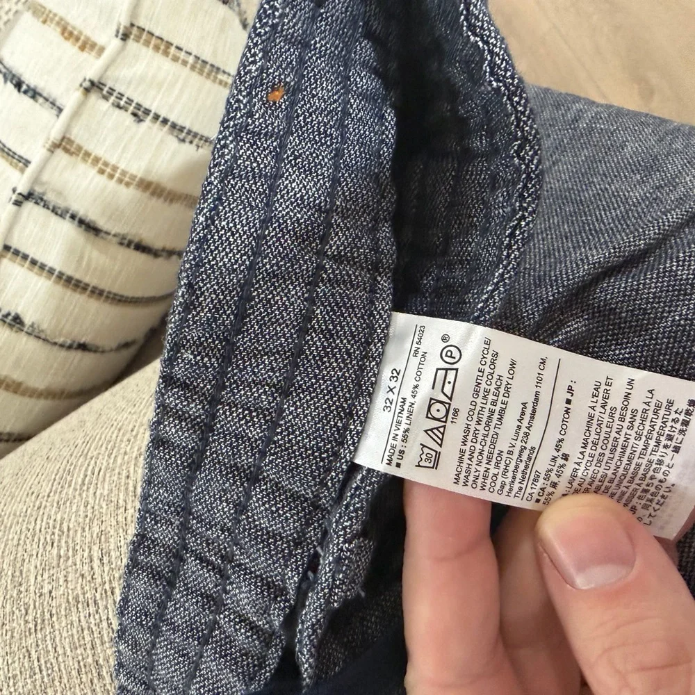 NWT Men’s BR Linen-Blend Mason Athletic-Tapered Fit Pants